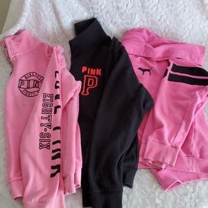 Set of 3 PINK (2 3 quarter zip ups and 1 pullover)